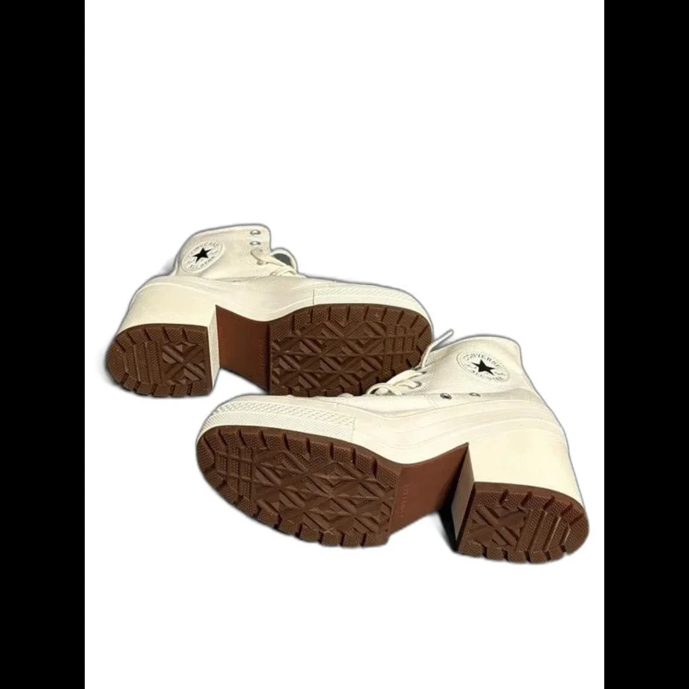 Converse Chuck 70 De Luxe Heel Egret White Platform Boots - Size M8 W10